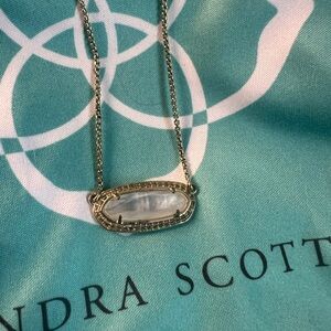 Kendra Scott Gold Necklace with White Stone
